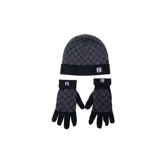Louis Vuitton Knitted Monogram Beanie & Gloves Set