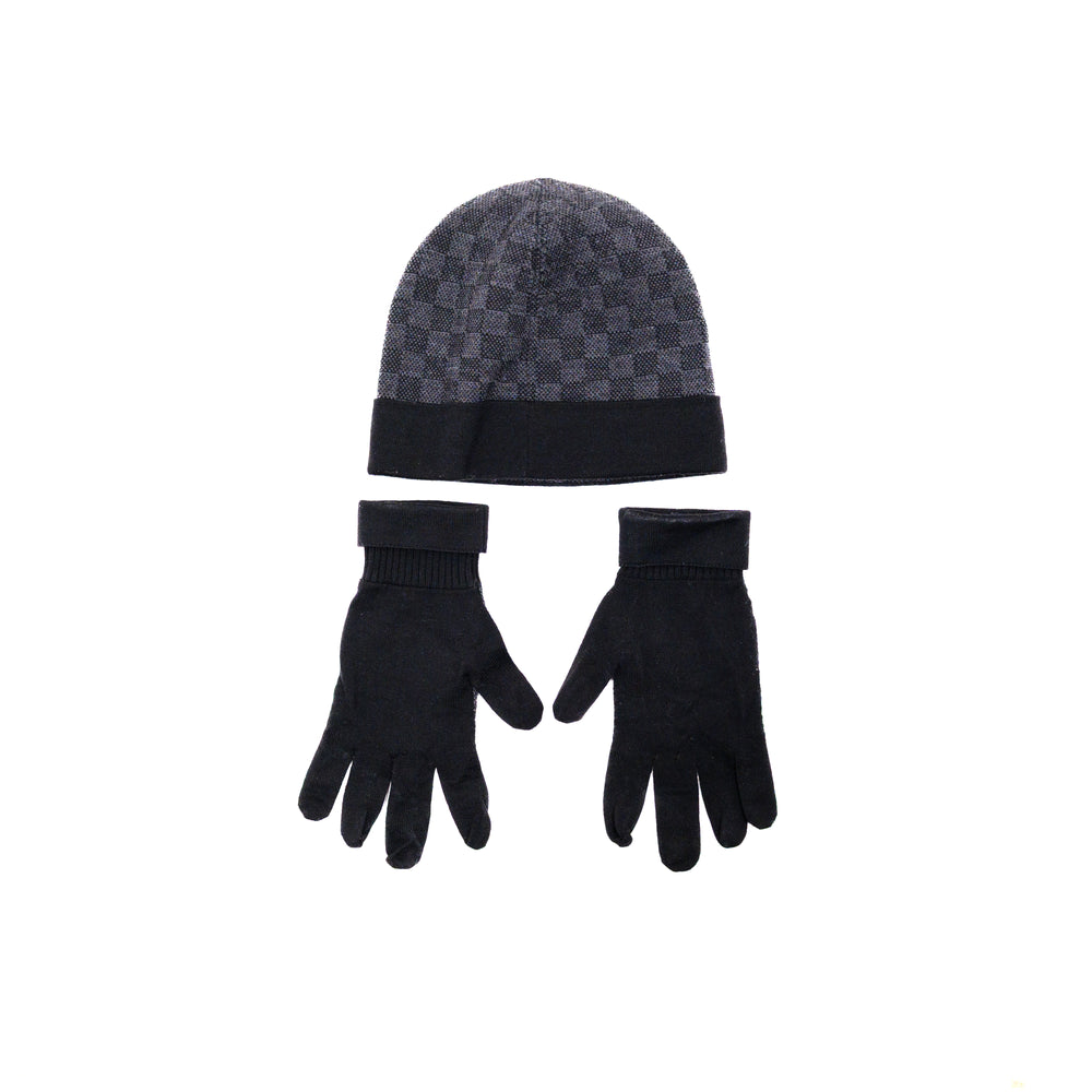 Louis Vuitton Knitted Monogram Beanie & Gloves Set