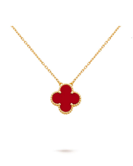 Single Clover Necklace 18k Gold