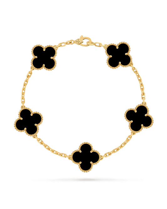 5 Clef Clover Bracelet 18k Gold