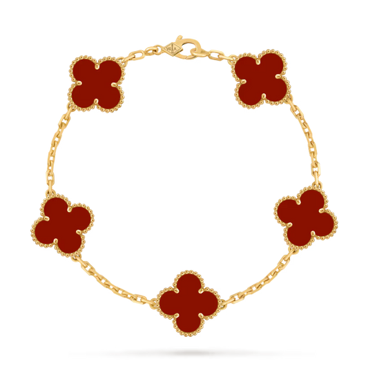 5 Clef Clover Bracelet 18k Gold