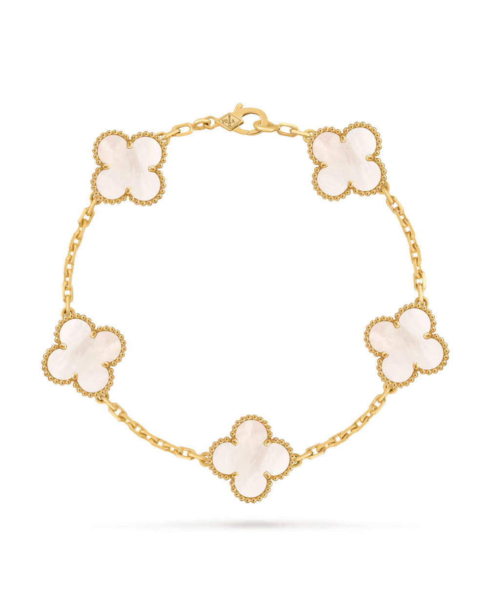 5 Clef Clover Bracelet 18k Gold