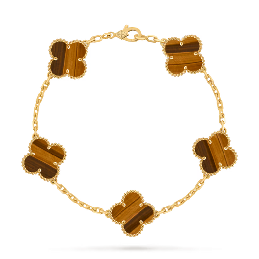 5 Clef Clover Bracelet 18k Gold